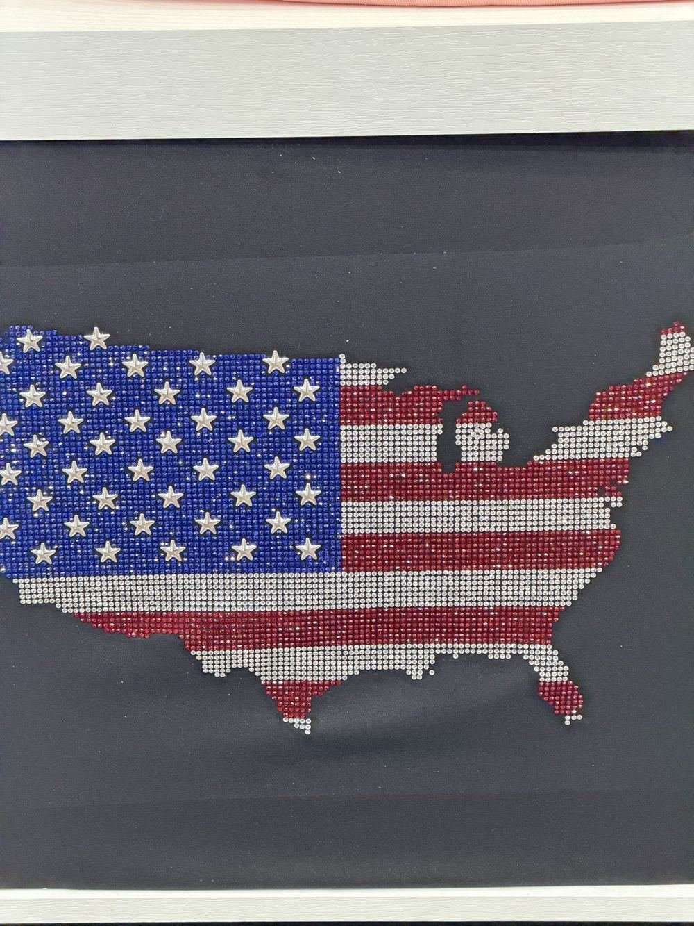 American flag map crystal design